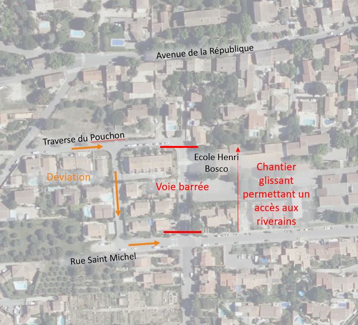 Plan de circulation allée des Tilleuls - chantier Venelles 2024