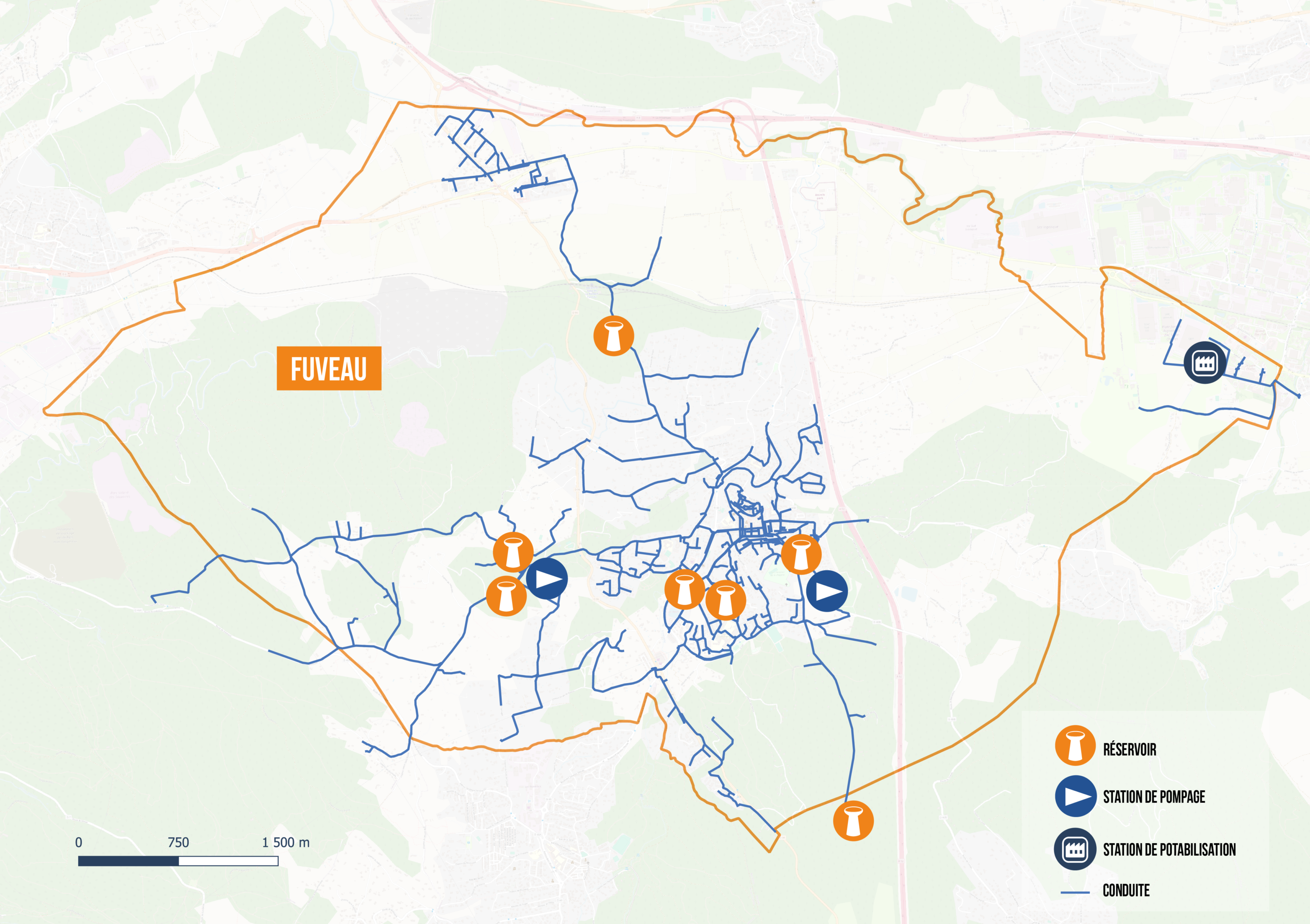 Carte eau potable Fuveau