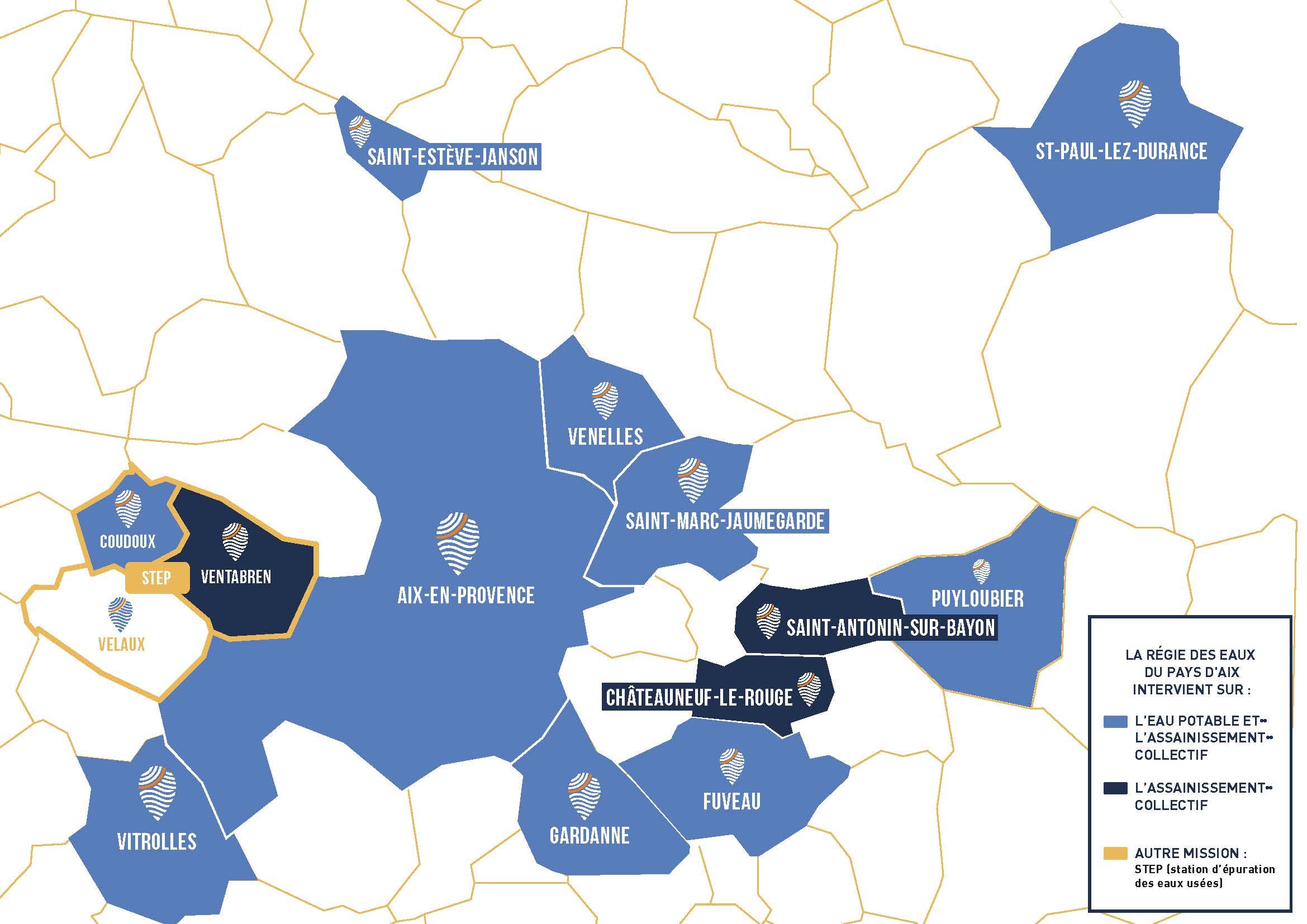 Carte Régie des Eaux du Pays d'Aix