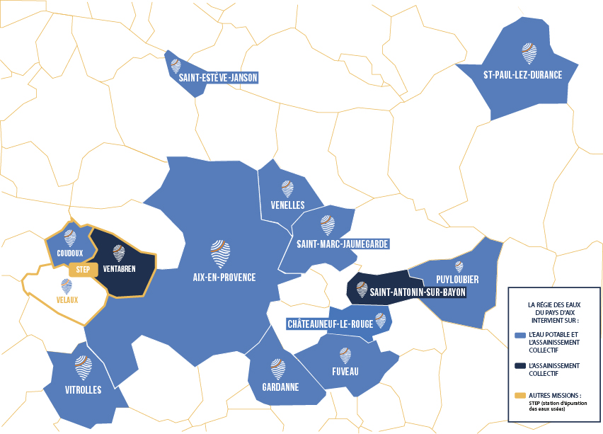 Carte Régie des Eaux du Pays d'Aix