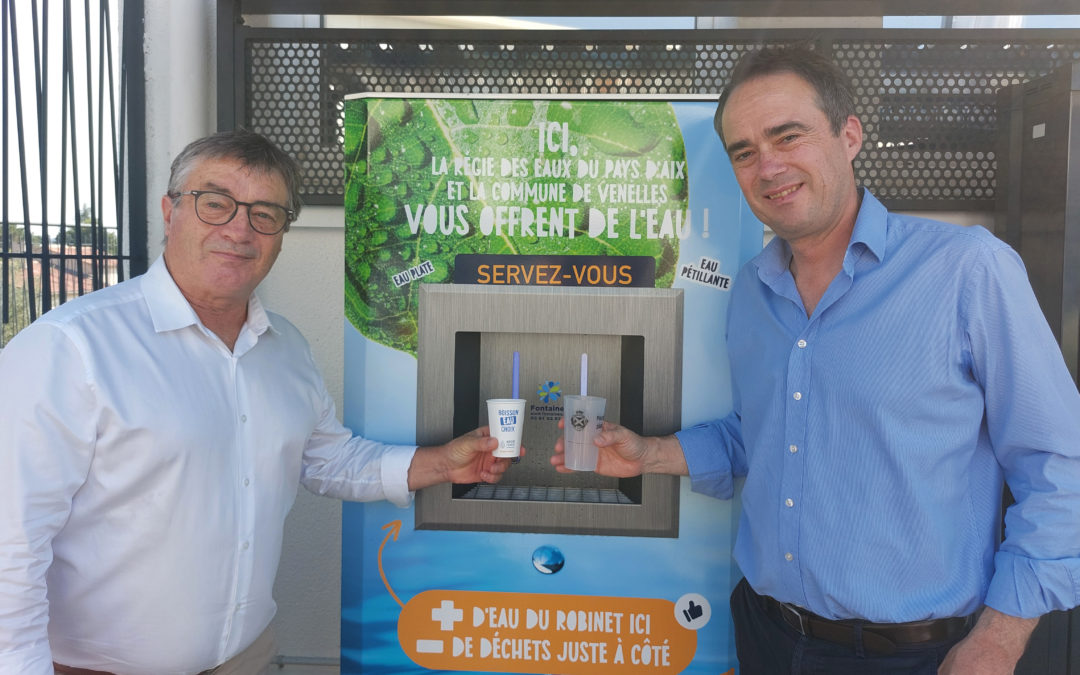 Inauguration de la première fontaine d’eau plate et gazeuse à Venelles