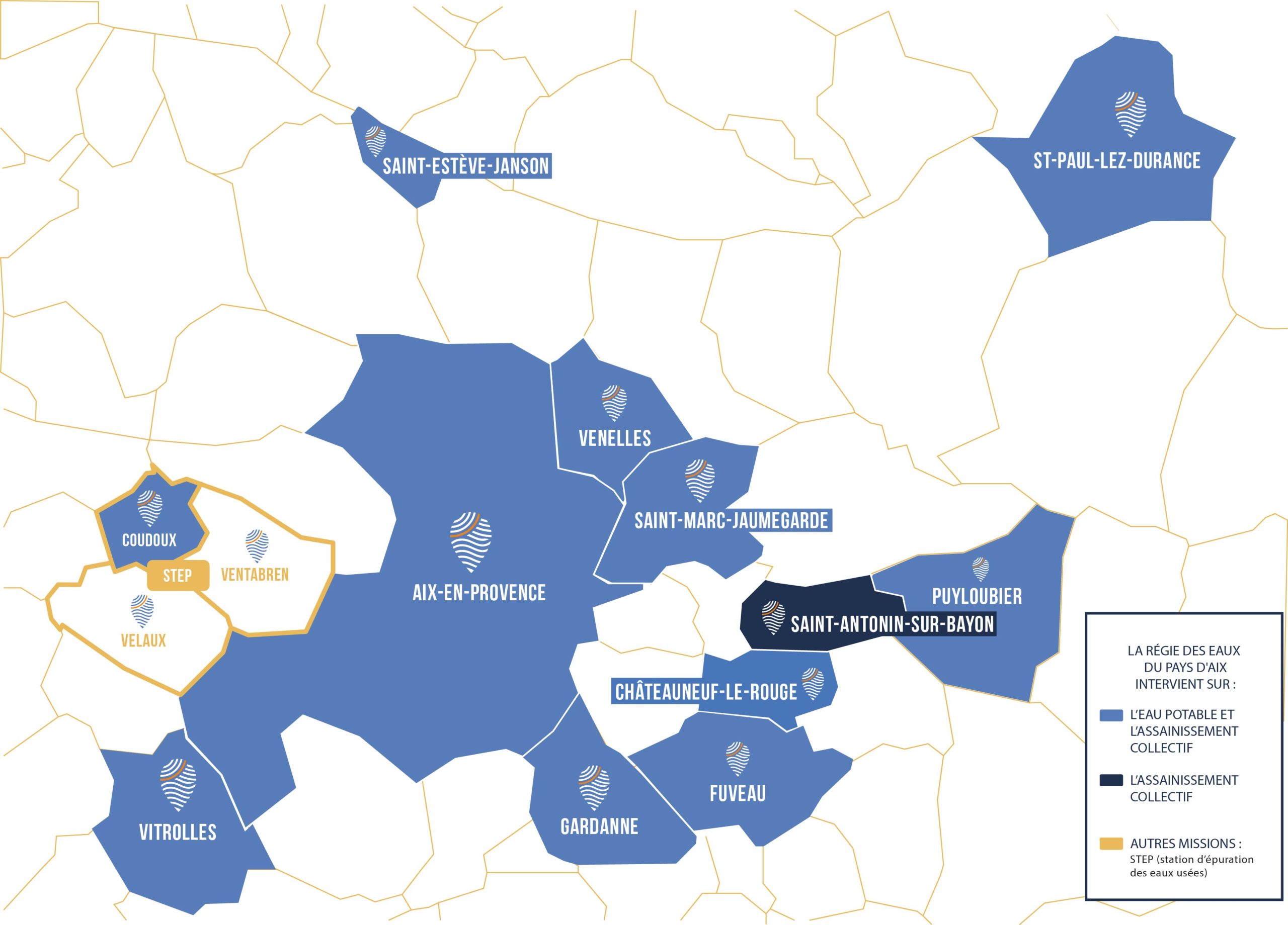 Carte Régie des Eaux du Pays d'Aix